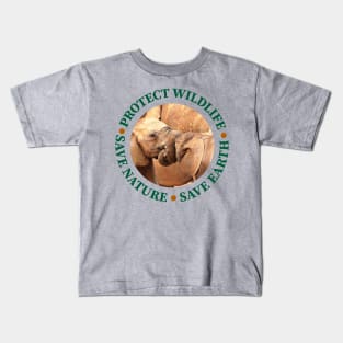 Wildlife Conservation Earth Day Elephant Tug of War Kids T-Shirt